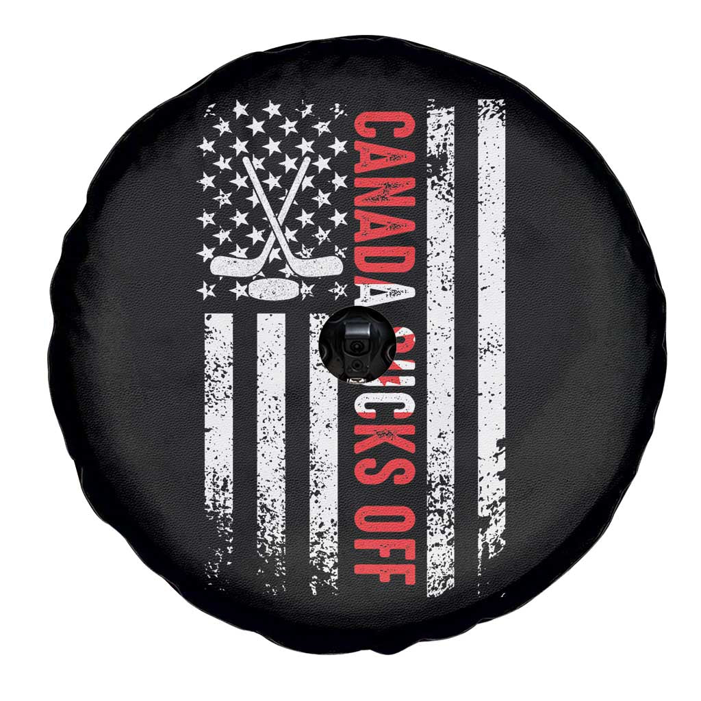 USA Flag Hockey Spare Tire Cover Funny Canada Sucks US EH American Flag