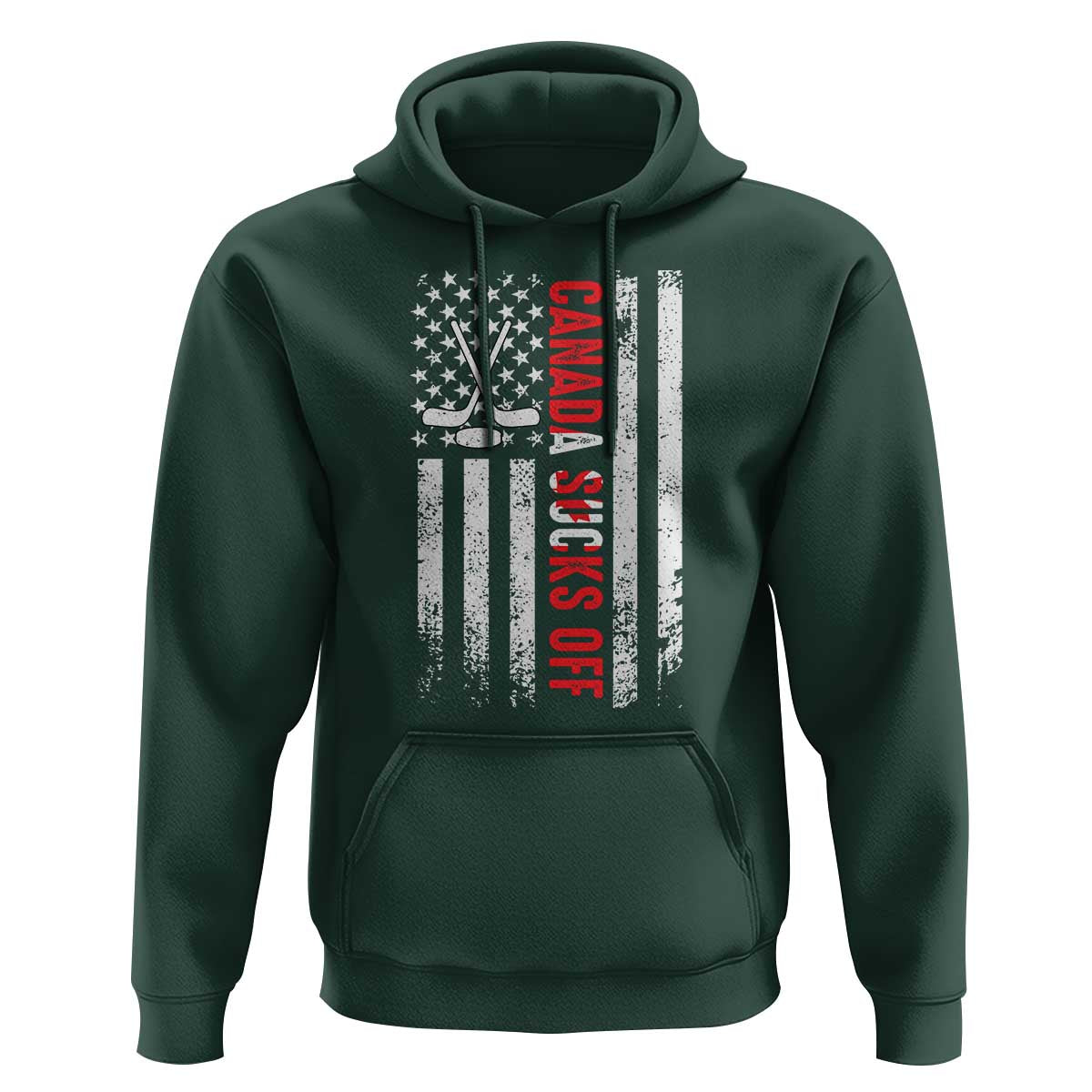 USA Flag Hockey Hoodie Funny Canada Sucks US EH American Flag