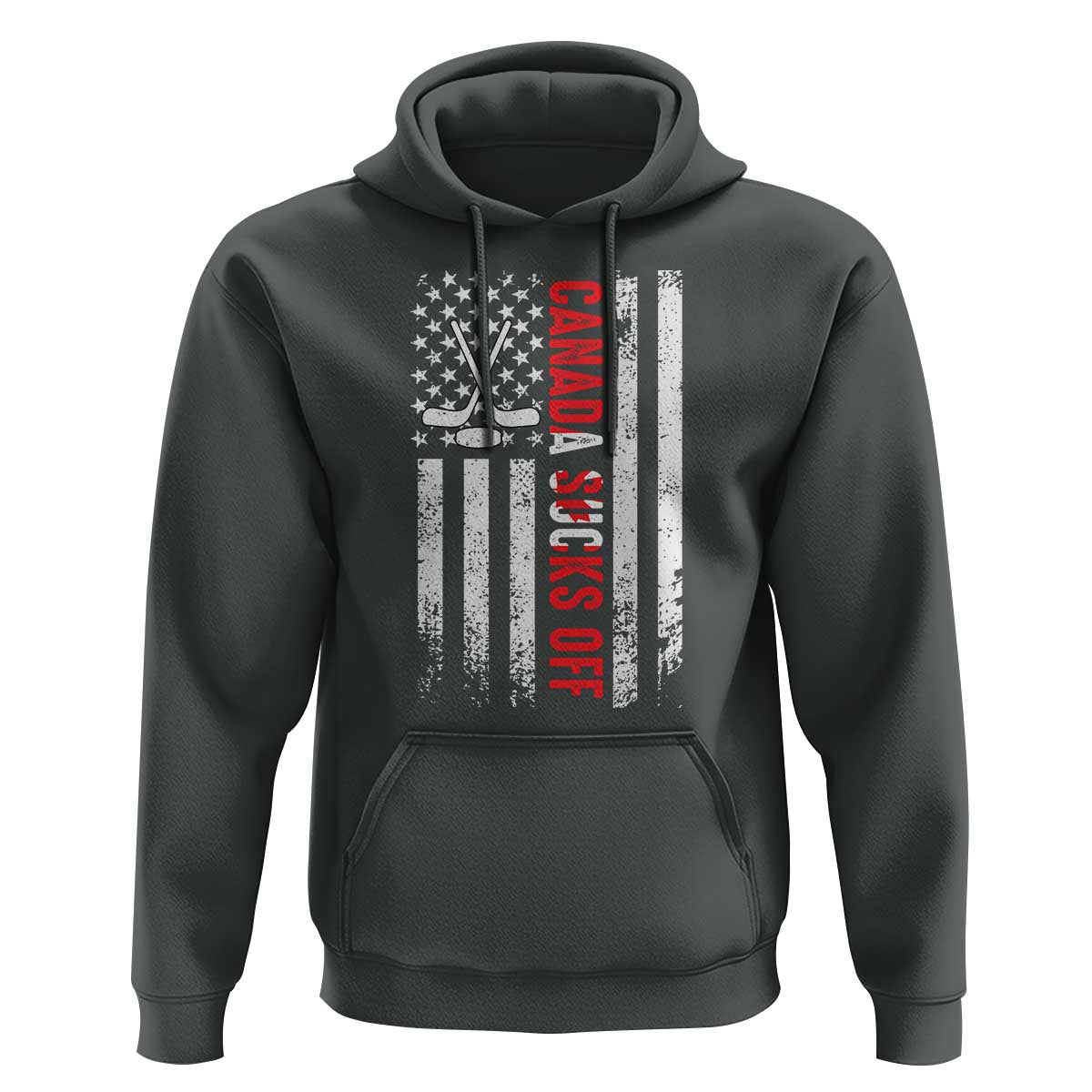 USA Flag Hockey Hoodie Funny Canada Sucks US EH American Flag