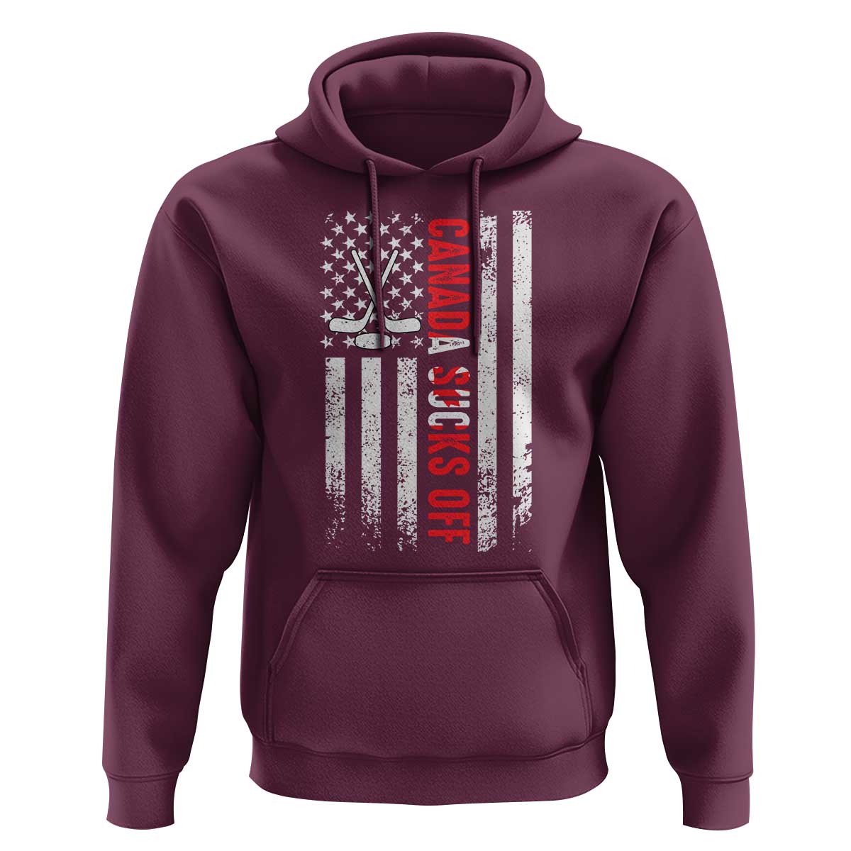 USA Flag Hockey Hoodie Funny Canada Sucks US EH American Flag