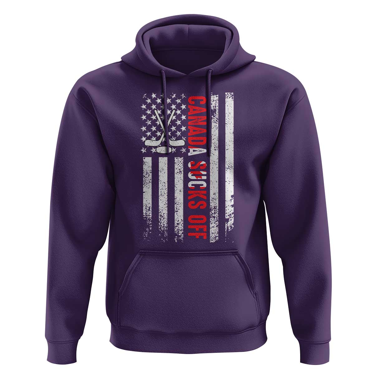 USA Flag Hockey Hoodie Funny Canada Sucks US EH American Flag