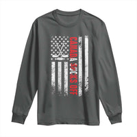 USA Flag Hockey Long Sleeve Shirt Funny Canada Sucks US EH American Flag