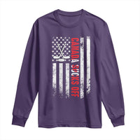 USA Flag Hockey Long Sleeve Shirt Funny Canada Sucks US EH American Flag