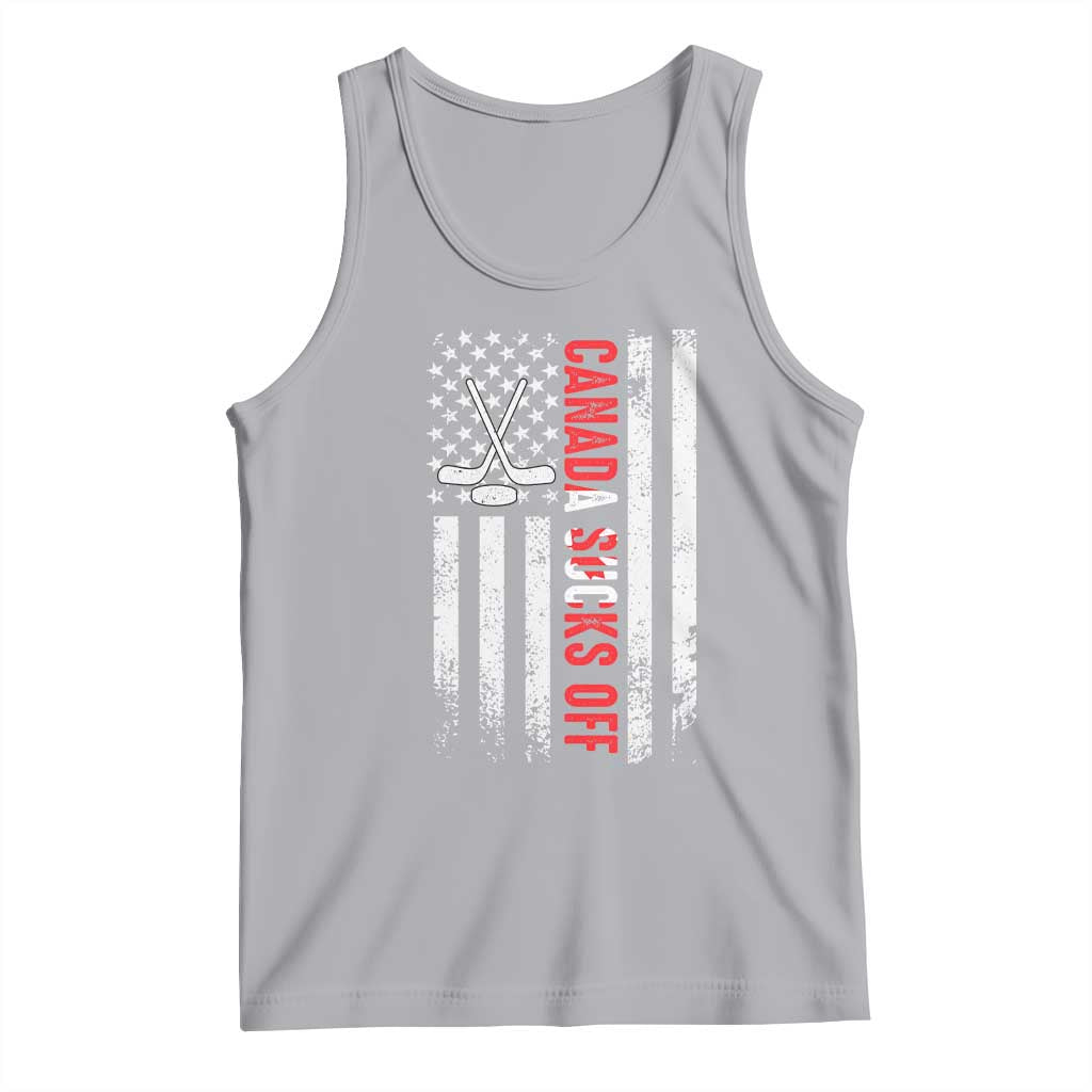 USA Flag Hockey Tank Top Funny Canada Sucks US EH American Flag