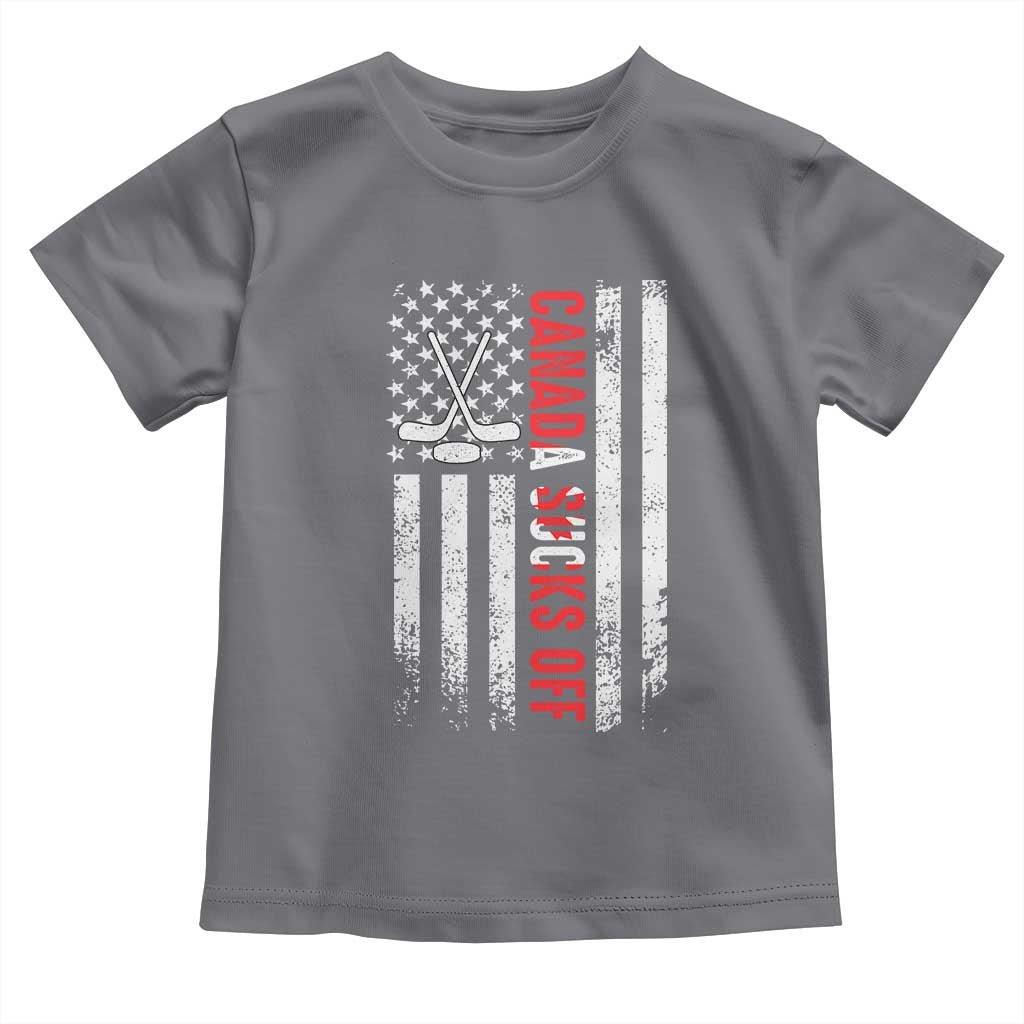 USA Flag Hockey Toddler T Shirt Funny Canada Sucks US EH American Flag
