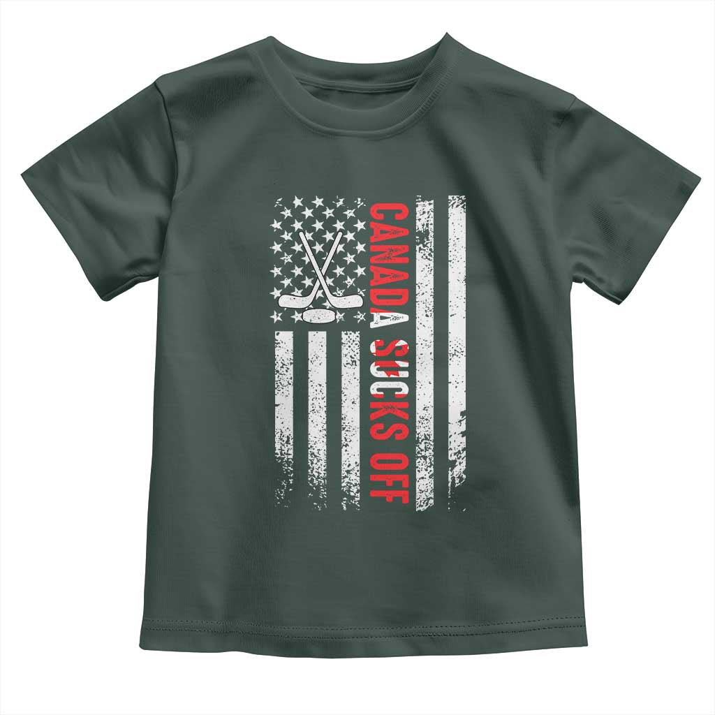 USA Flag Hockey Toddler T Shirt Funny Canada Sucks US EH American Flag