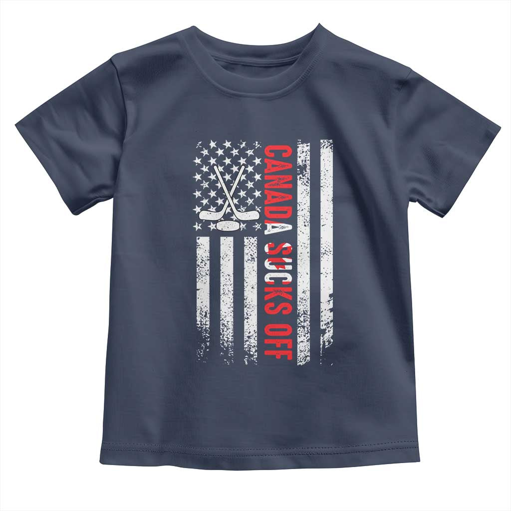 USA Flag Hockey Toddler T Shirt Funny Canada Sucks US EH American Flag