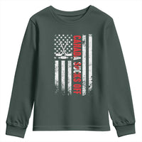 USA Flag Hockey Youth Sweatshirt Funny Canada Sucks US EH American Flag