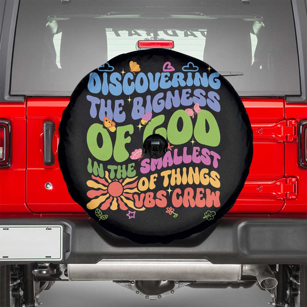 VBS 2025 Spare Tire Cover Discovering The Bigness Of God In The Smallest Of Things Retro Groovy