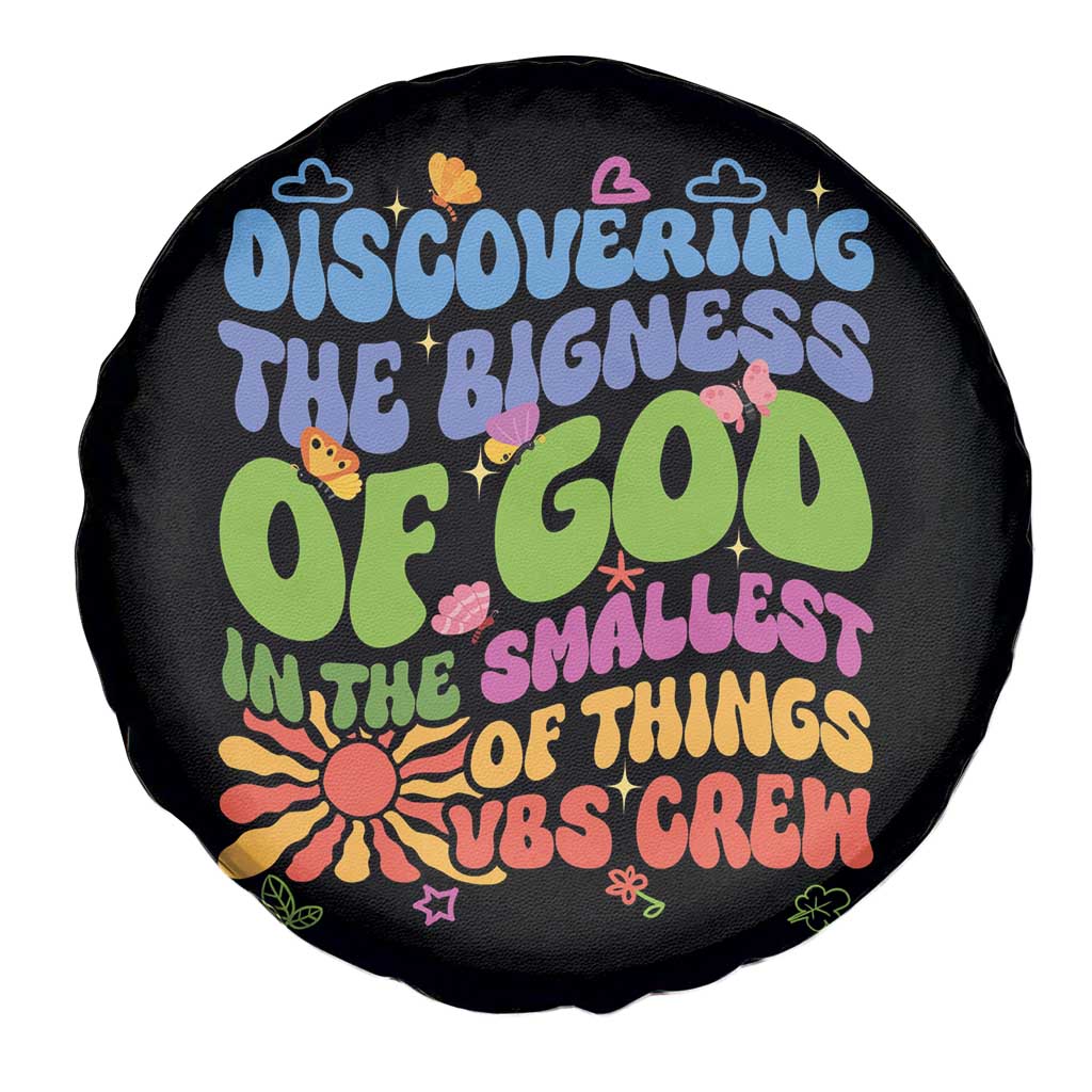 VBS 2025 Spare Tire Cover Discovering The Bigness Of God In The Smallest Of Things Retro Groovy