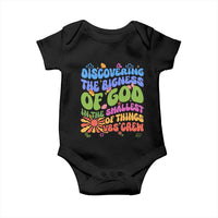 VBS 2025 Baby Onesie Discovering The Bigness Of God In The Smallest Of Things Retro Groovy