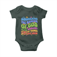 VBS 2025 Baby Onesie Discovering The Bigness Of God In The Smallest Of Things Retro Groovy