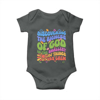 VBS 2025 Baby Onesie Discovering The Bigness Of God In The Smallest Of Things Retro Groovy