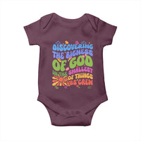 VBS 2025 Baby Onesie Discovering The Bigness Of God In The Smallest Of Things Retro Groovy