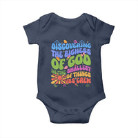 VBS 2025 Baby Onesie Discovering The Bigness Of God In The Smallest Of Things Retro Groovy