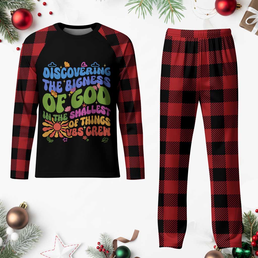 VBS 2025 Plaid Pajama Set Discovering The Bigness Of God In The Smallest Of Things Retro Groovy - Wonder Print Shop