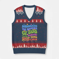 VBS 2025 V-Neck Knit Sweater Vest Discovering The Bigness Of God In The Smallest Of Things Retro Groovy - Wonder Print Shop