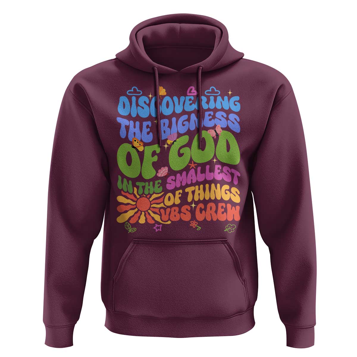VBS 2025 Hoodie Discovering The Bigness Of God In The Smallest Of Things Retro Groovy