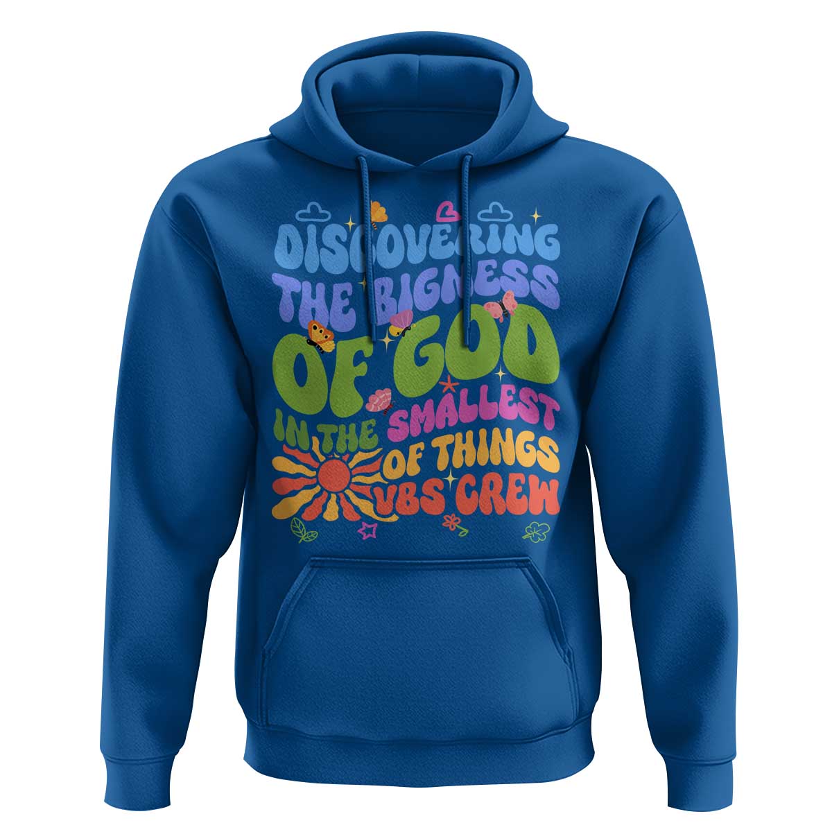 VBS 2025 Hoodie Discovering The Bigness Of God In The Smallest Of Things Retro Groovy
