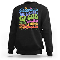 VBS 2025 Sweatshirt Discovering The Bigness Of God In The Smallest Of Things Retro Groovy