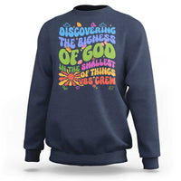 VBS 2025 Sweatshirt Discovering The Bigness Of God In The Smallest Of Things Retro Groovy