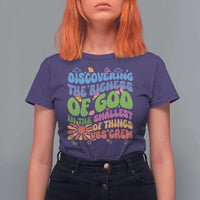 VBS 2025 T Shirt For Women Discovering The Bigness Of God In The Smallest Of Things Retro Groovy
