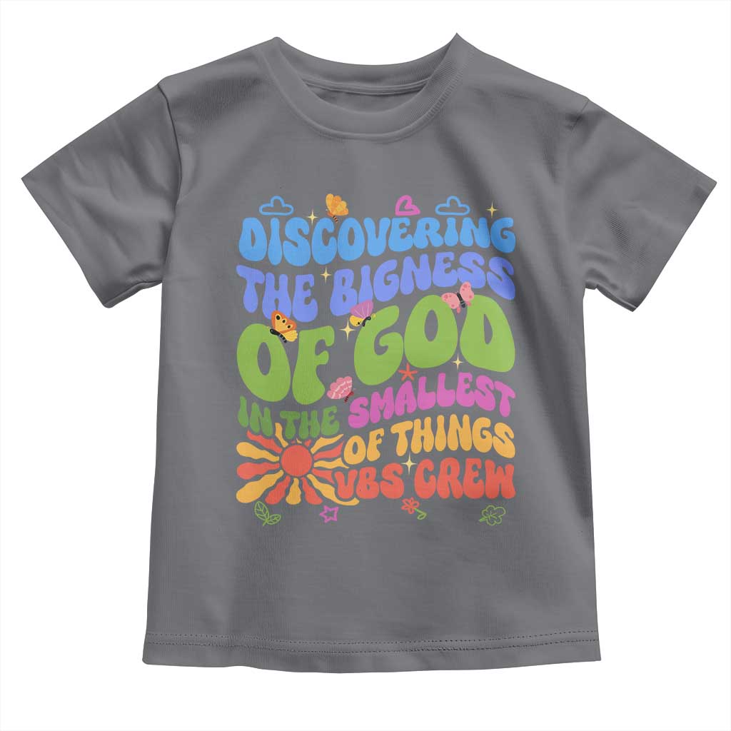 VBS 2025 Toddler T Shirt Discovering The Bigness Of God In The Smallest Of Things Retro Groovy