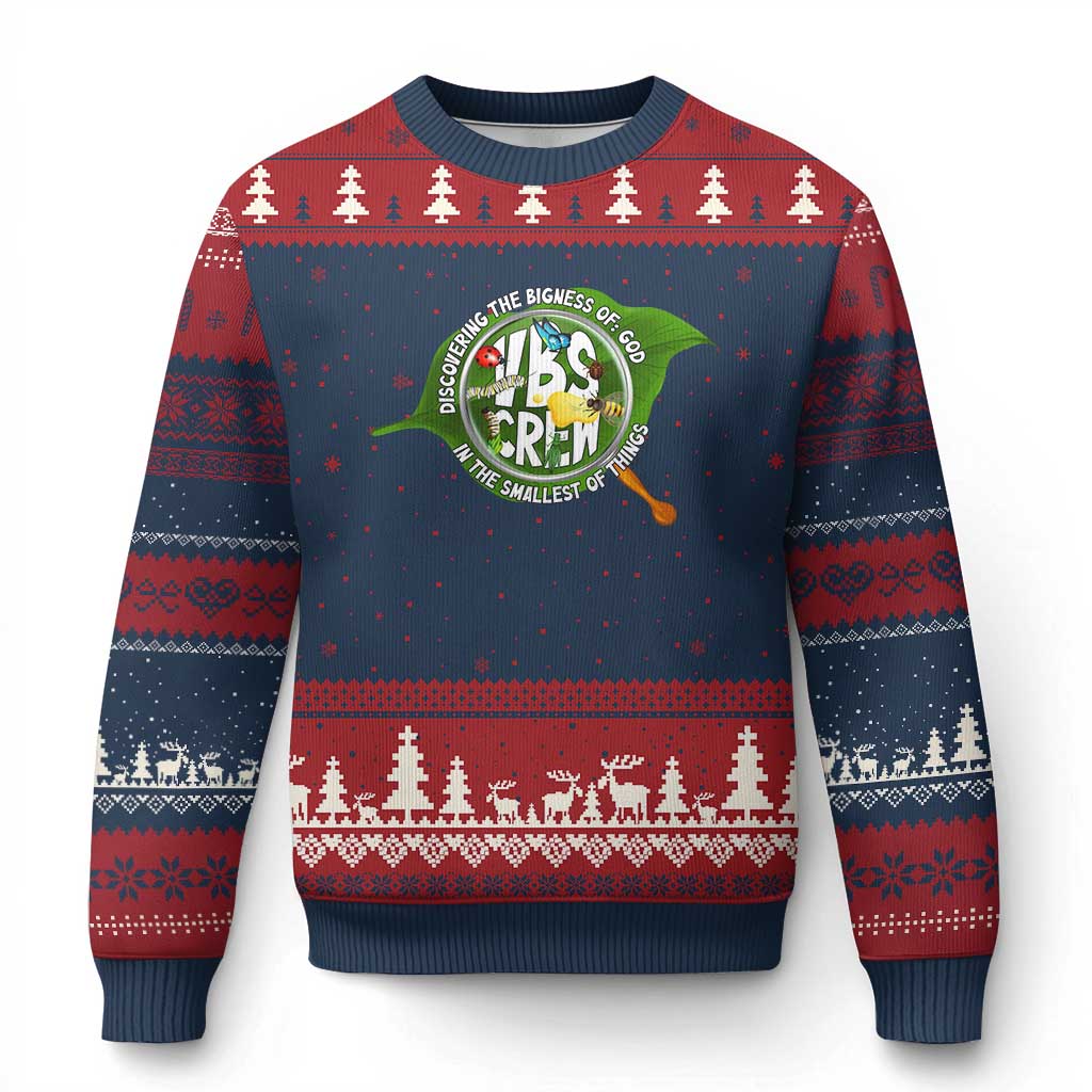 VBS Crew 2025 Ugly Christmas Sweater Magnified Discovering The Bigness Of God In The Smallest Of Things - Wonder Print Shop