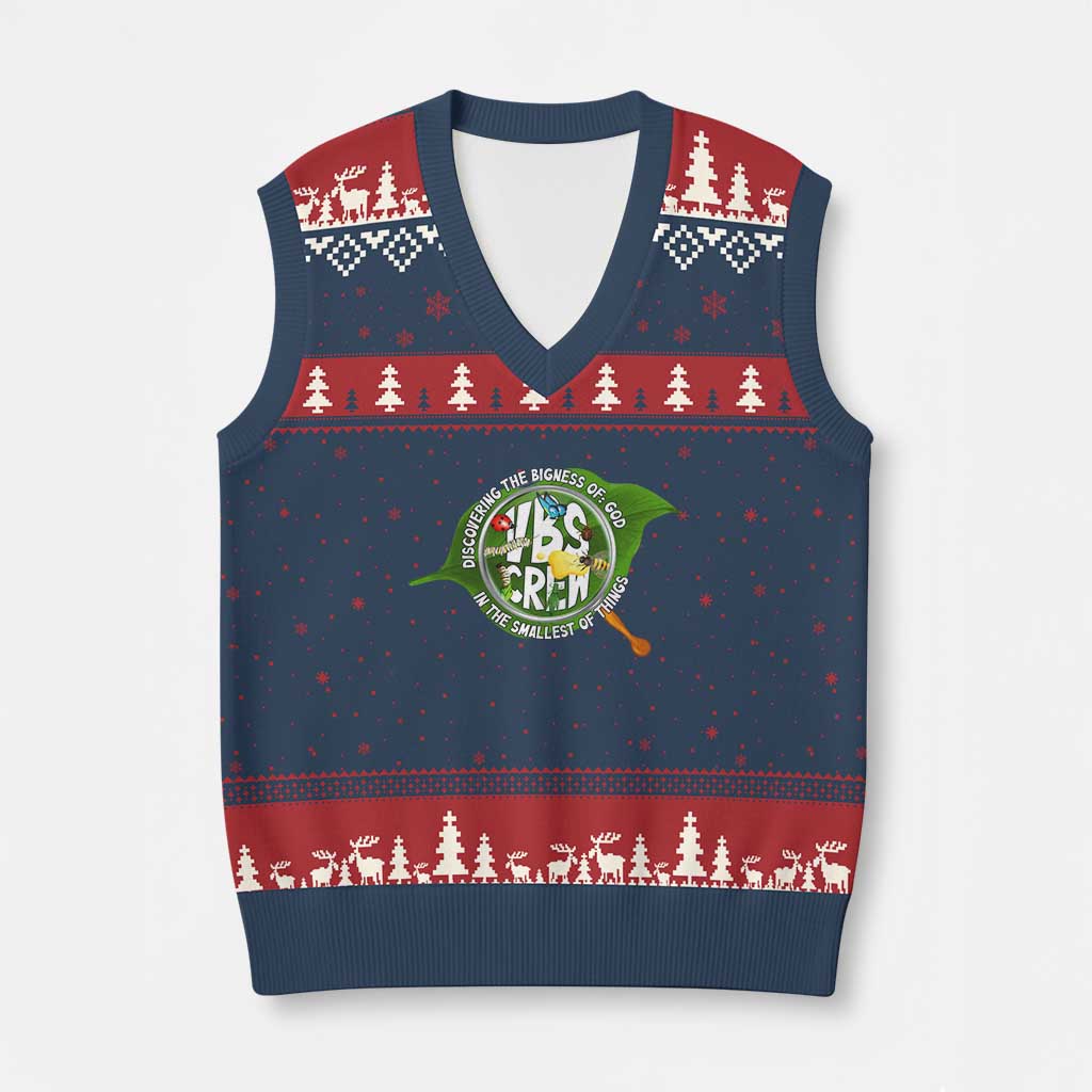 VBS Crew 2025 V-Neck Knit Sweater Vest Magnified Discovering The Bigness Of God In The Smallest Of Things - Wonder Print Shop