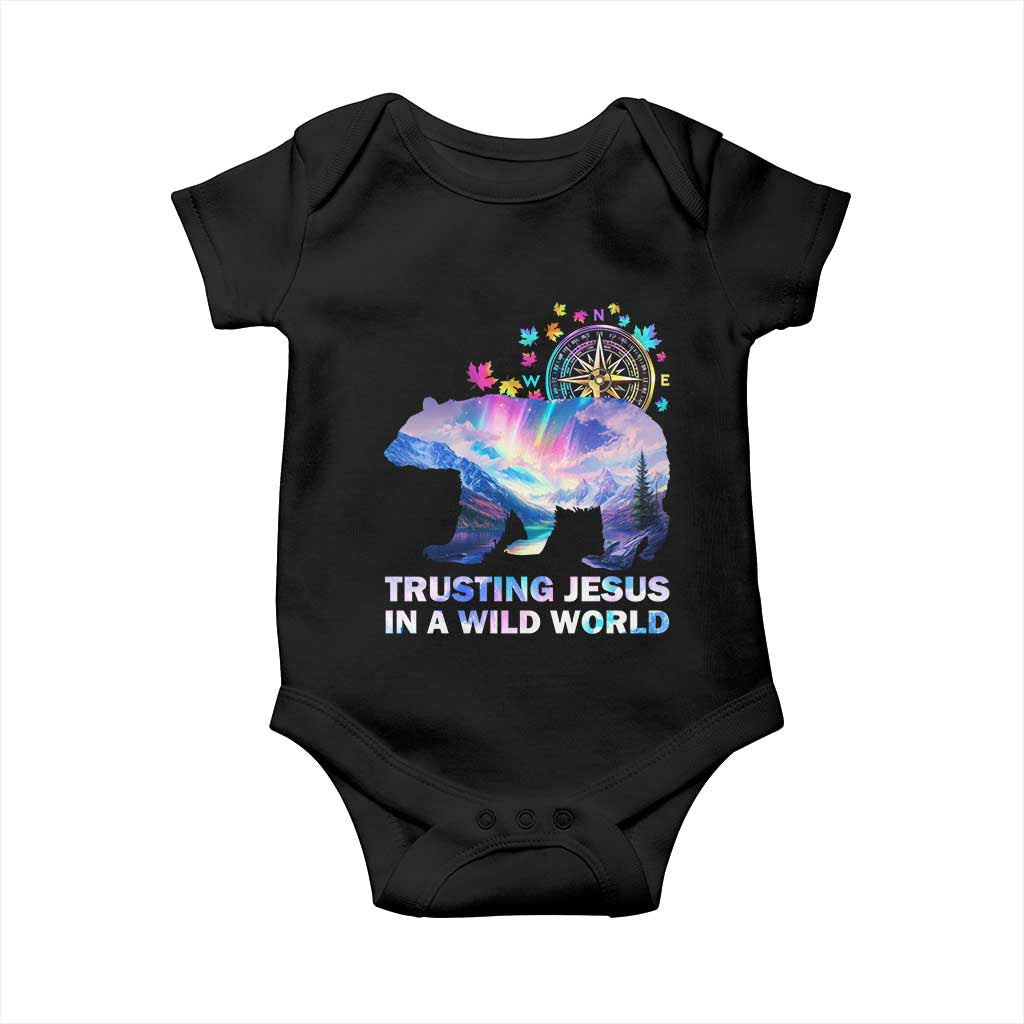 VBS 2025 Adventure Bear Baby Onesie Trusting Jesus In A Wild World Northen Lights