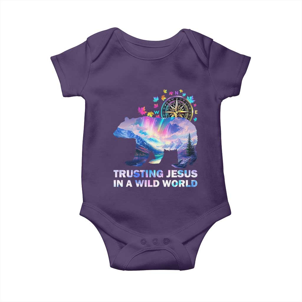VBS 2025 Adventure Bear Baby Onesie Trusting Jesus In A Wild World Northen Lights