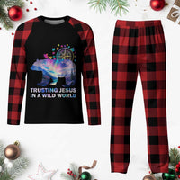 VBS 2025 Adventure Bear Plaid Pajama Set Trusting Jesus In A Wild World Northen Lights - Wonder Print Shop