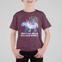 VBS 2025 Adventure Bear T Shirt For Kid Trusting Jesus In A Wild World Northen Lights