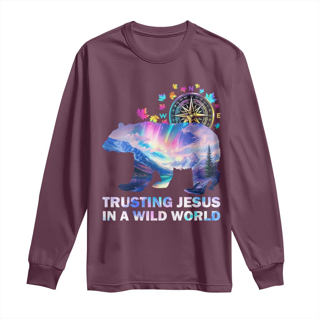 VBS 2025 Adventure Bear Long Sleeve Shirt Trusting Jesus In A Wild World Northen Lights