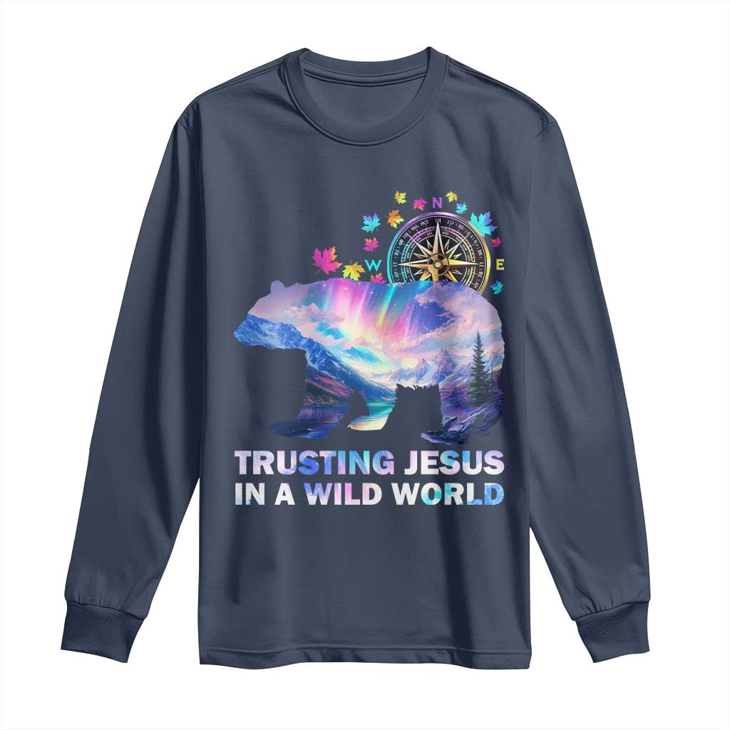 VBS 2025 Adventure Bear Long Sleeve Shirt Trusting Jesus In A Wild World Northen Lights