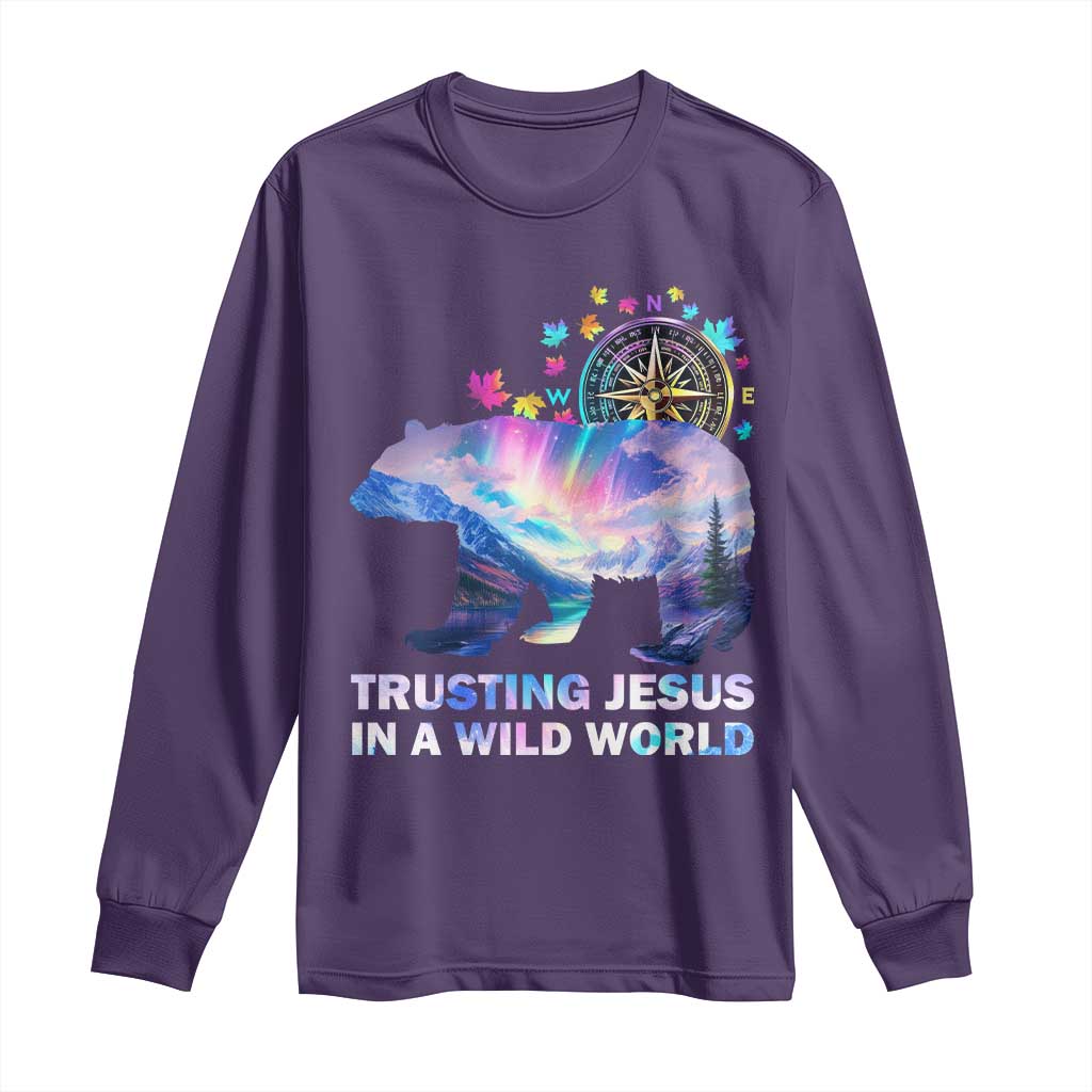 VBS 2025 Adventure Bear Long Sleeve Shirt Trusting Jesus In A Wild World Northen Lights
