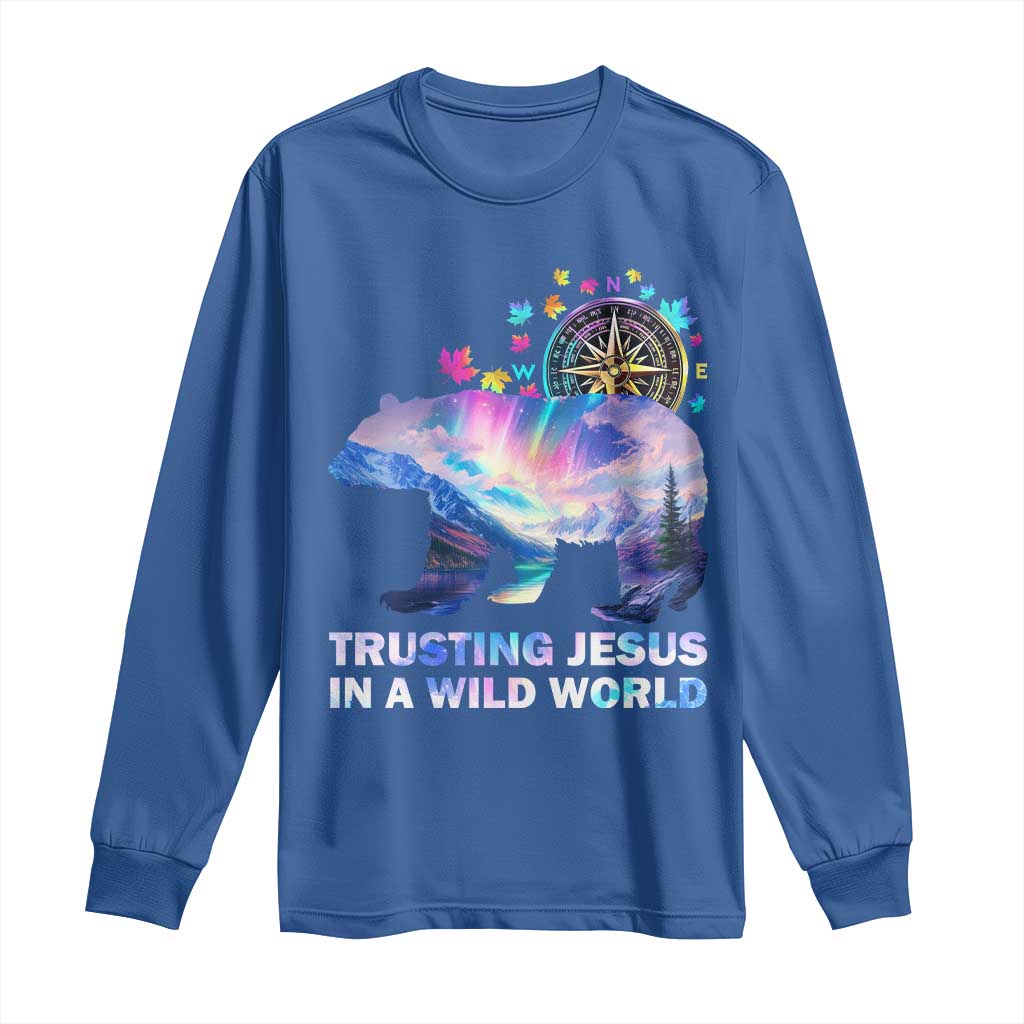 VBS 2025 Adventure Bear Long Sleeve Shirt Trusting Jesus In A Wild World Northen Lights