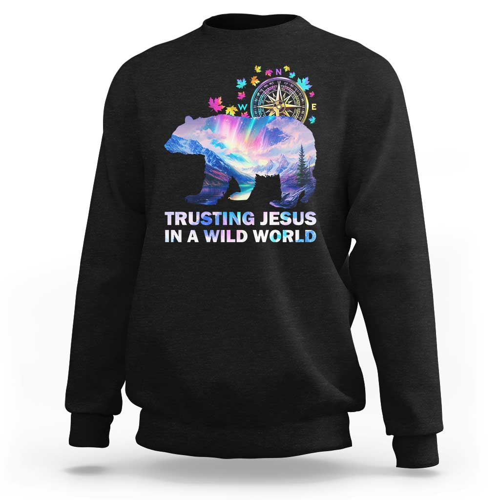 VBS 2025 Adventure Bear Sweatshirt Trusting Jesus In A Wild World Northen Lights