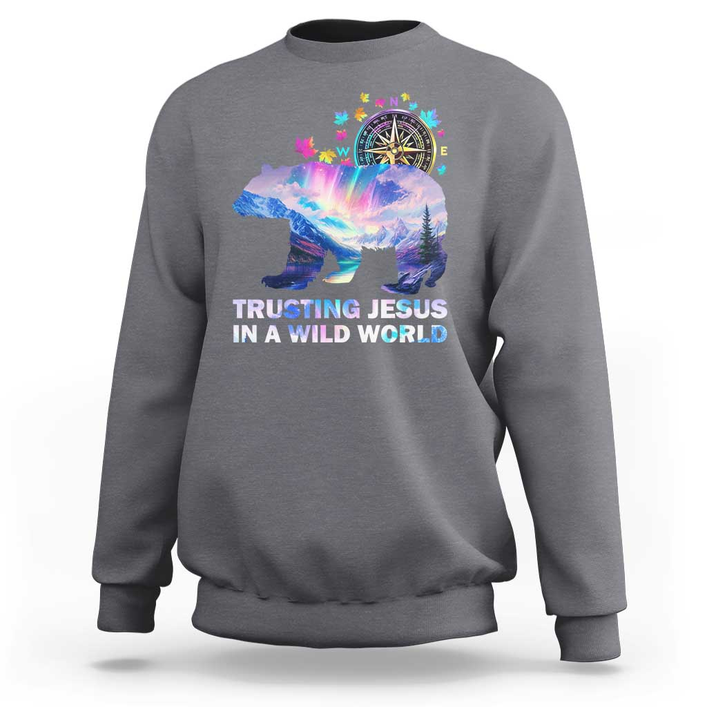 VBS 2025 Adventure Bear Sweatshirt Trusting Jesus In A Wild World Northen Lights