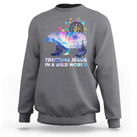 VBS 2025 Adventure Bear Sweatshirt Trusting Jesus In A Wild World Northen Lights