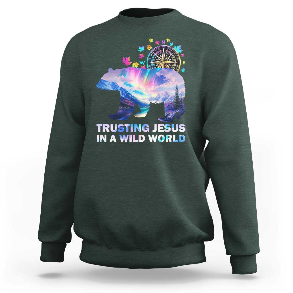 VBS 2025 Adventure Bear Sweatshirt Trusting Jesus In A Wild World Northen Lights