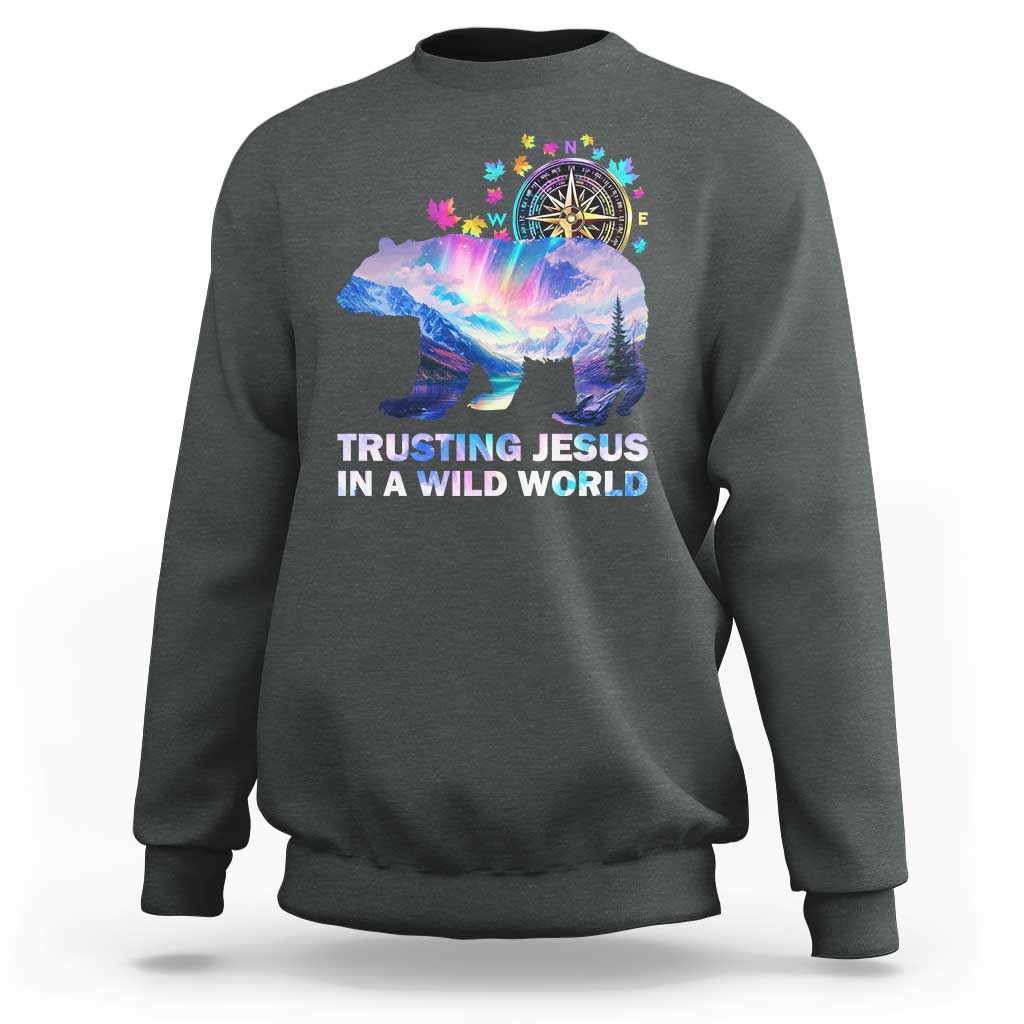 VBS 2025 Adventure Bear Sweatshirt Trusting Jesus In A Wild World Northen Lights