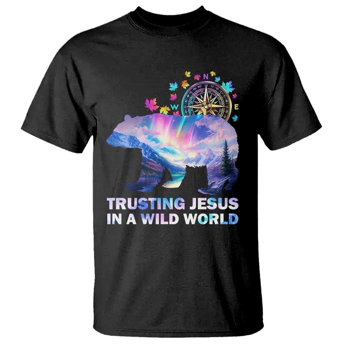 VBS 2025 Adventure Bear T Shirt Trusting Jesus In A Wild World Northen Lights
