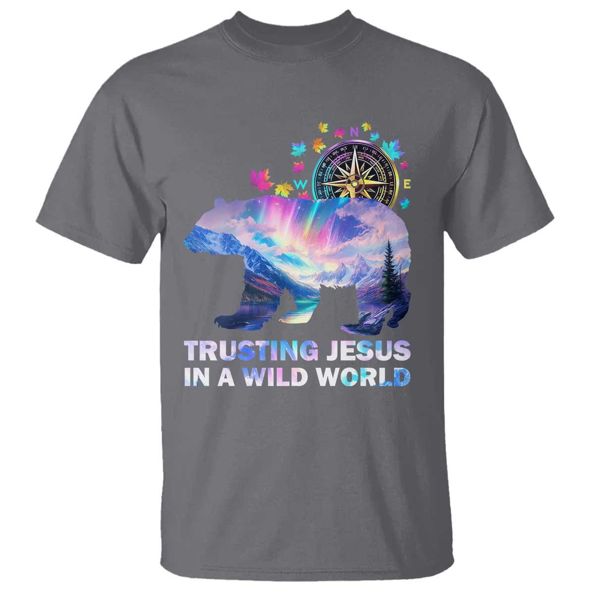 VBS 2025 Adventure Bear T Shirt Trusting Jesus In A Wild World Northen Lights