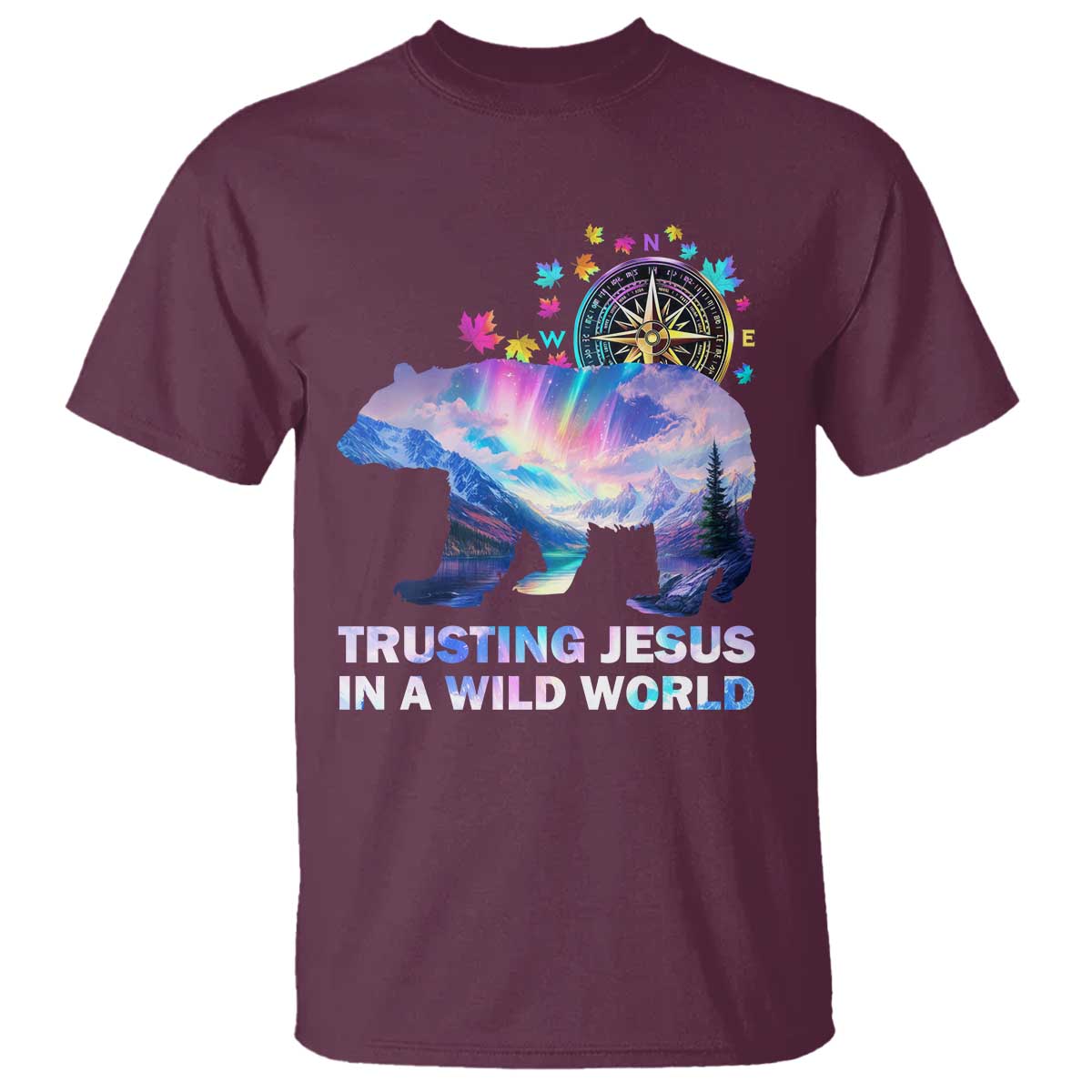 VBS 2025 Adventure Bear T Shirt Trusting Jesus In A Wild World Northen Lights