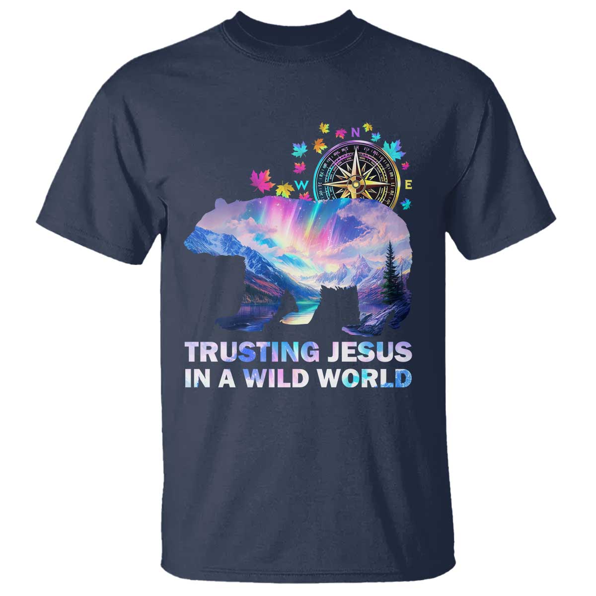 VBS 2025 Adventure Bear T Shirt Trusting Jesus In A Wild World Northen Lights