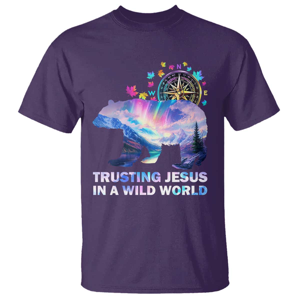 VBS 2025 Adventure Bear T Shirt Trusting Jesus In A Wild World Northen Lights
