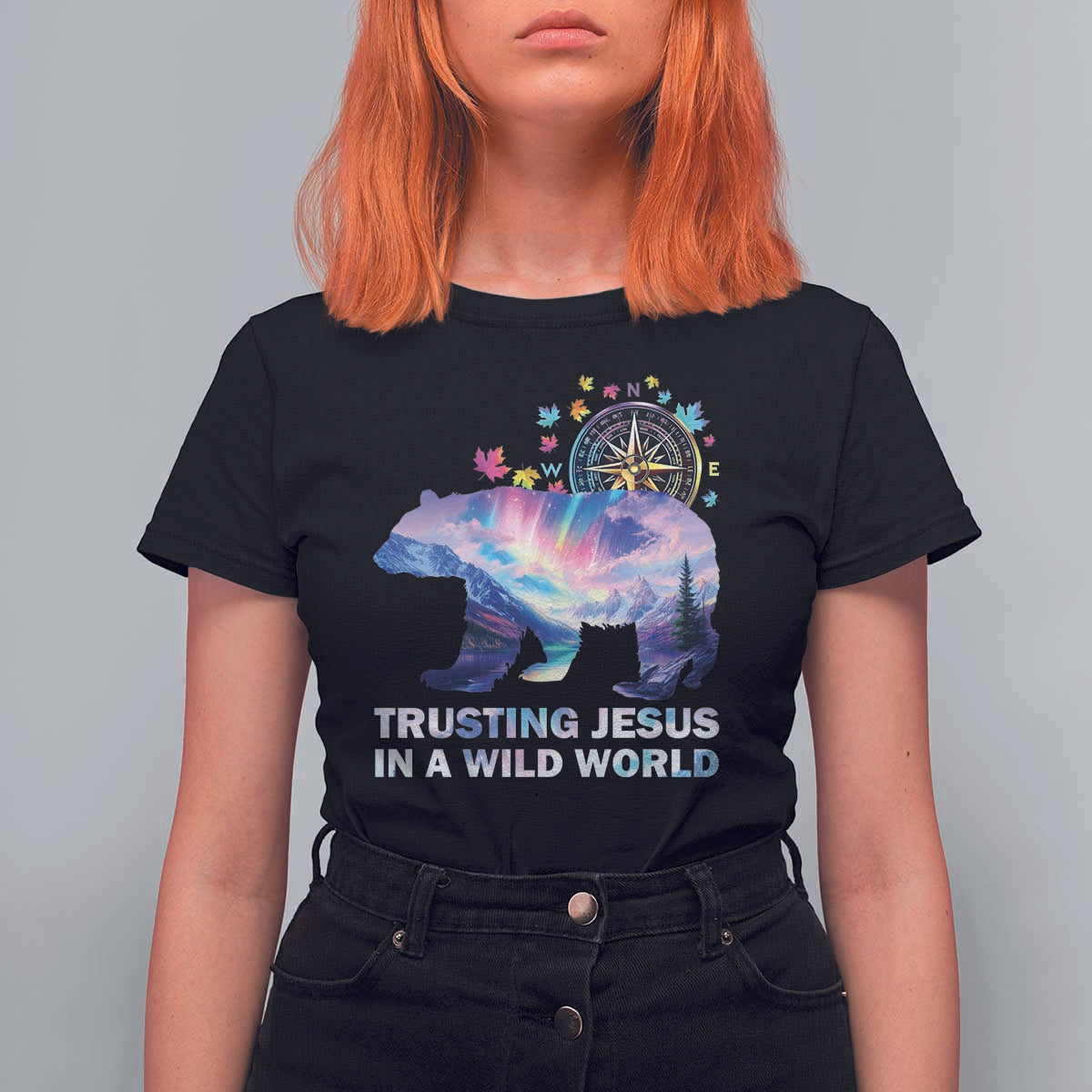 VBS 2025 Adventure Bear T Shirt For Women Trusting Jesus In A Wild World Northen Lights