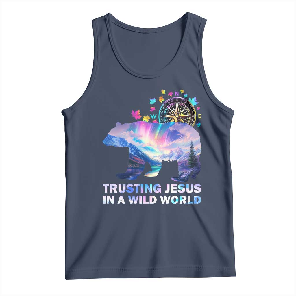 VBS 2025 Adventure Bear Tank Top Trusting Jesus In A Wild World Northen Lights