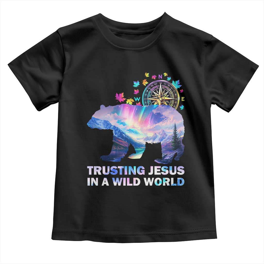 VBS 2025 Adventure Bear Toddler T Shirt Trusting Jesus In A Wild World Northen Lights